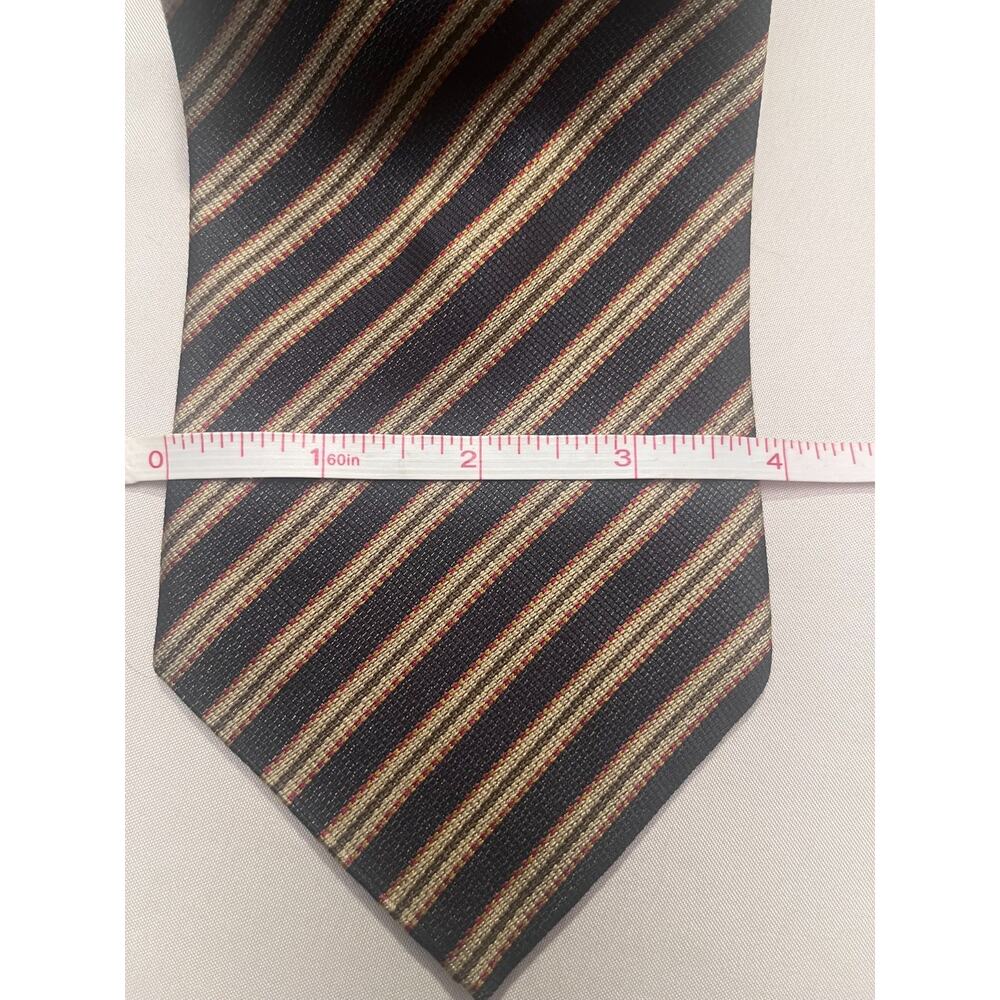 Joseph Abboud 100% Italian Silk Men's Tie Blue Gold Stripe 3.75W x 60L Made USA